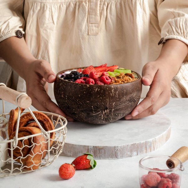 Kokosskål set med skedar (2-pack) – Hållbart & handgjort - Image 8
