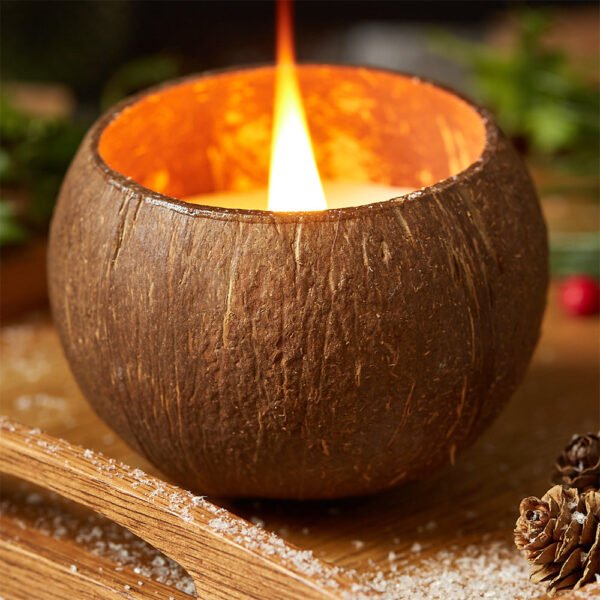 Doftljus i kokosnötsskal – Citrus & lime, handgjort - Image 3