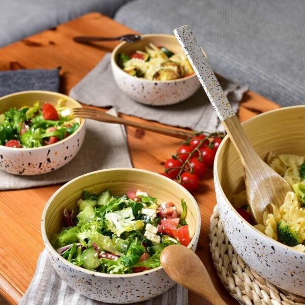 Bambubestick sallad set – Serveringsset - Image 4