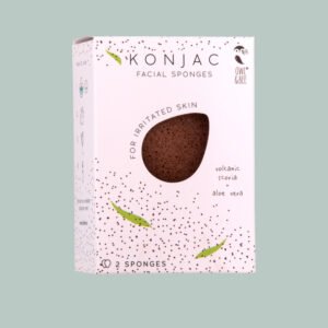 Konjacsvamp för känslig hud i 2-pack med aloe vera och vulkanisk scoria