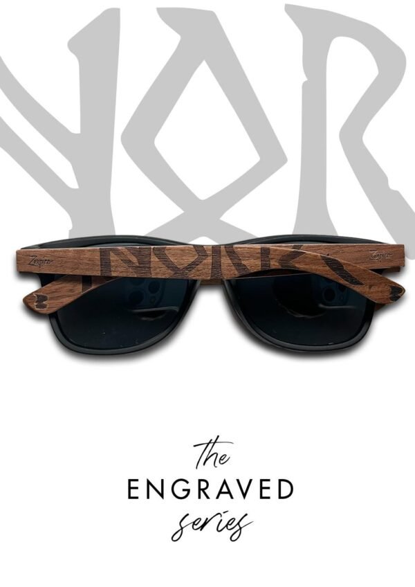 Dekorerade solglasögon i trä – Viking Runes från Eyewood - Image 2