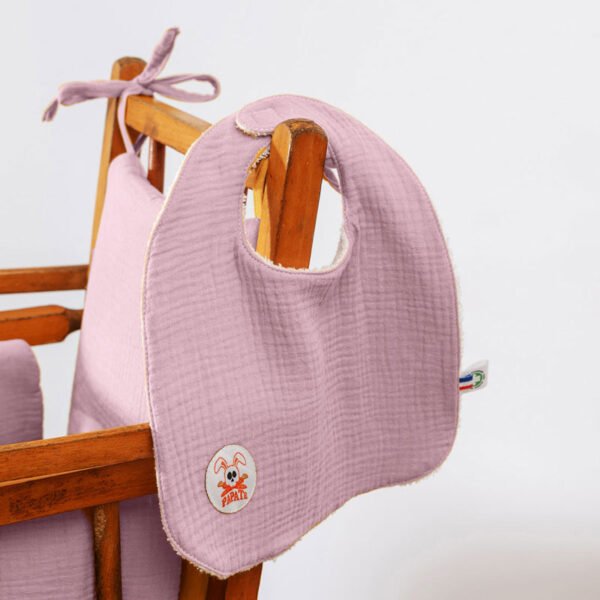 Ekologisk haklapp för baby – rosa, mjuk & absorberande - Image 4